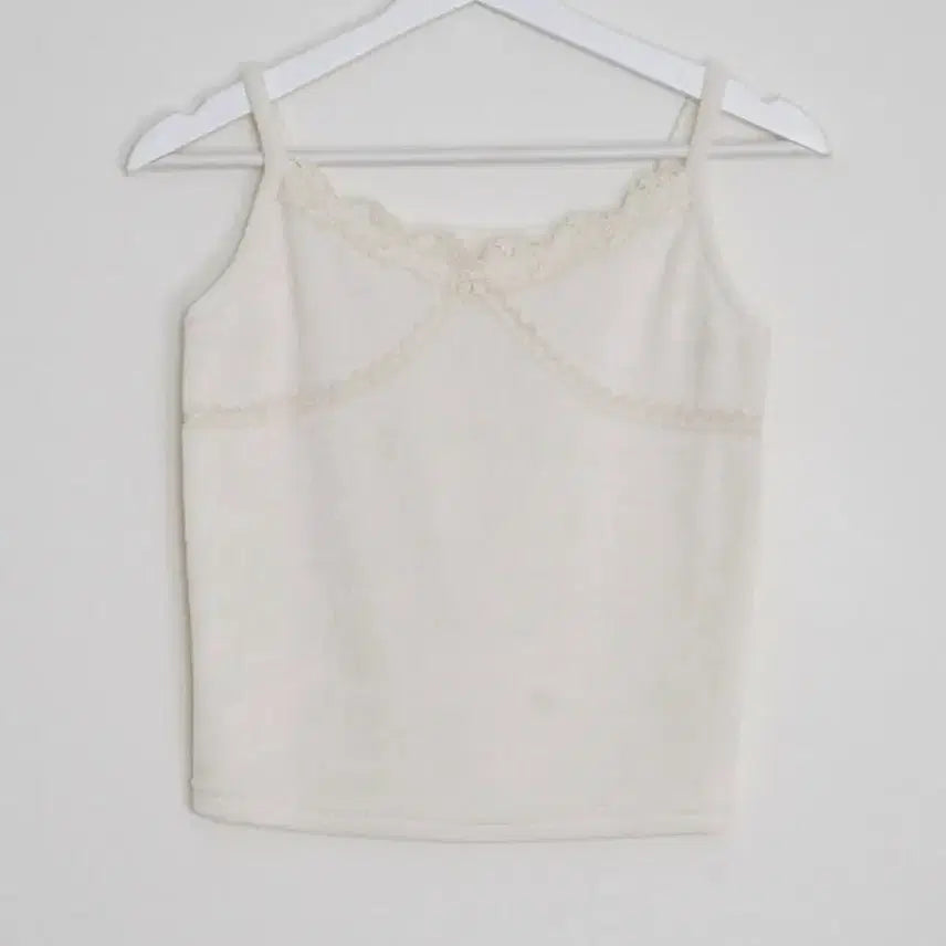 [BUNJANG] Layered Sleeveless Slip Top Ivory / (새상품)레이어드 민소매 끈나시 슬립 아이보리