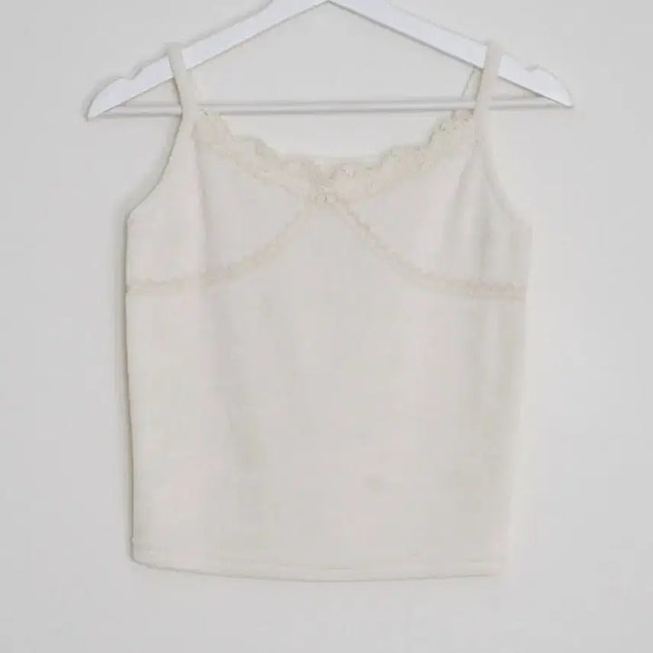 [BUNJANG] Layered Sleeveless Slip Top Ivory / (새상품)레이어드 민소매 끈나시 슬립 아이보리
