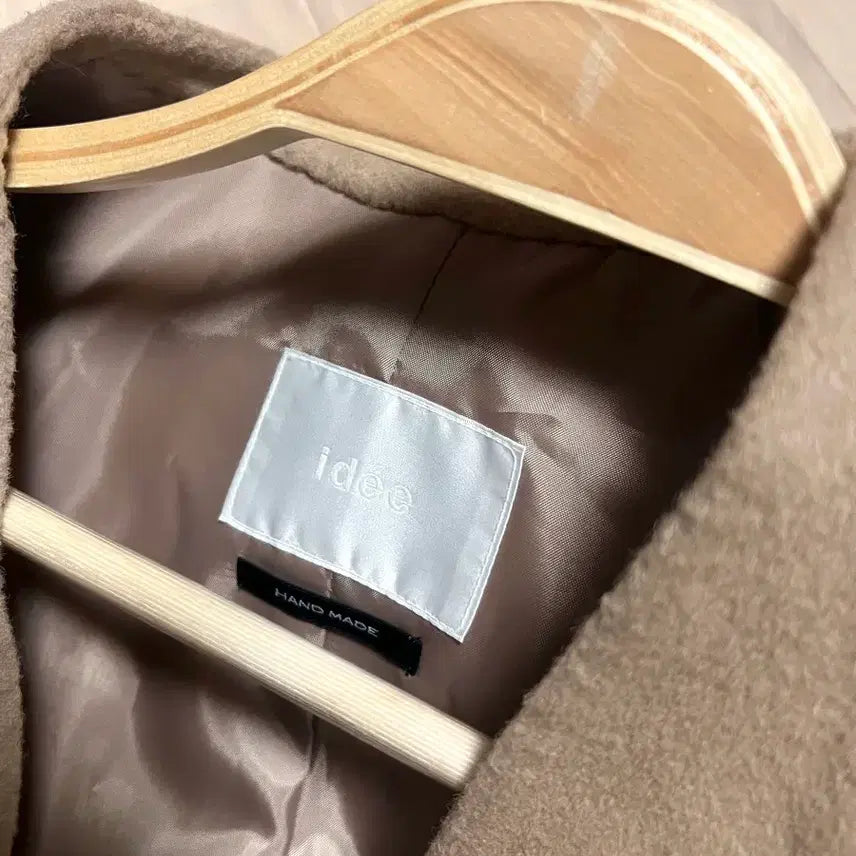 [BUNJANG] Idee Wool 90% No-Collar Half Coat Beige Handmade Jacket / 제평 이데 idee 울90% 노카라 하프코트 베이지핸드메이드오픈숏반울자켓