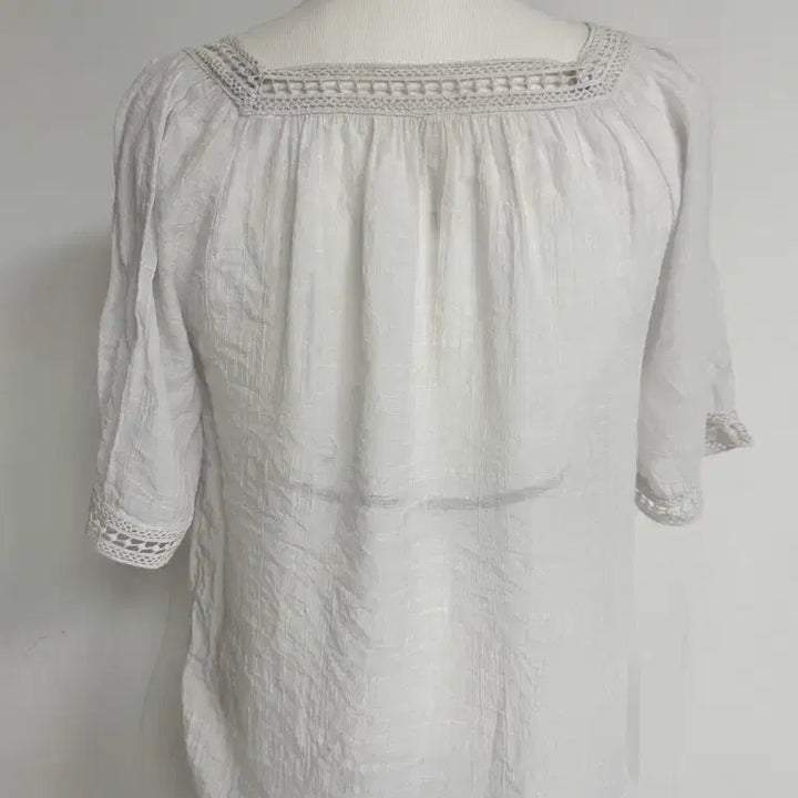 [BUNJANG] White Lace Blouse Shirt / 화이트 레이스 블라우스 셔츠