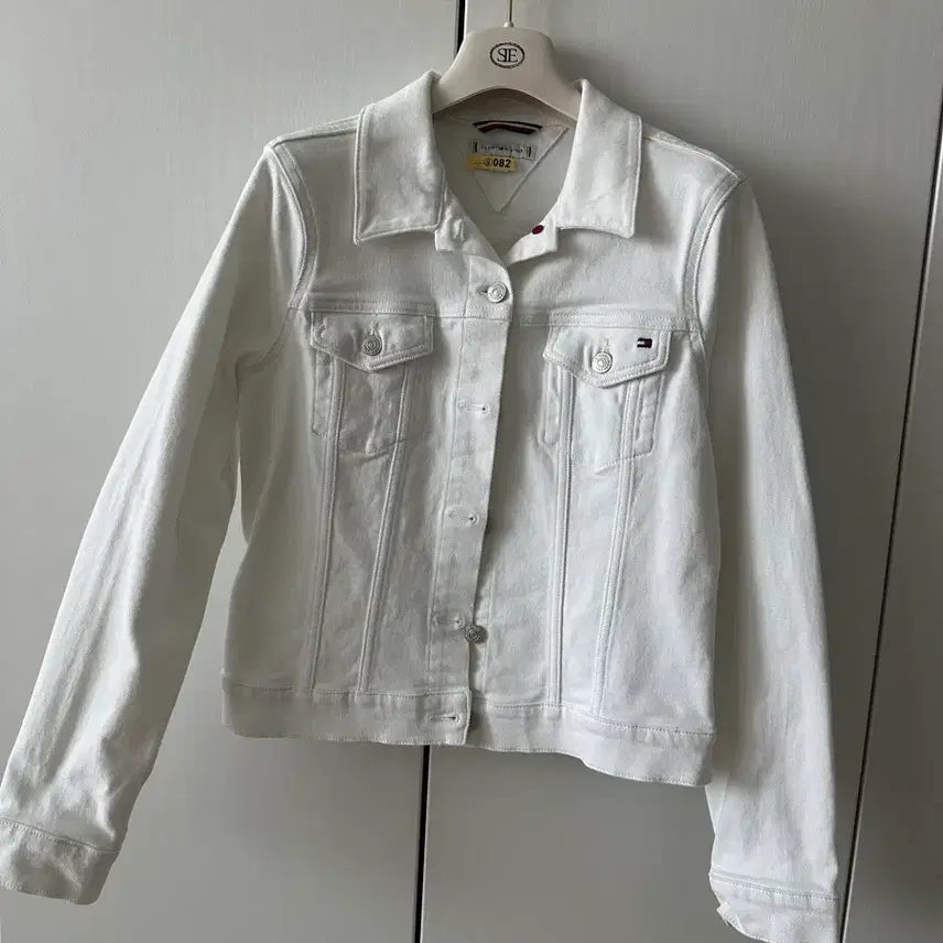 [BUNJANG] Tommy Hilfiger White Denim Jacket Size 36 (S) / 타미힐피거 화이트데님 자켓 36사이즈(S)