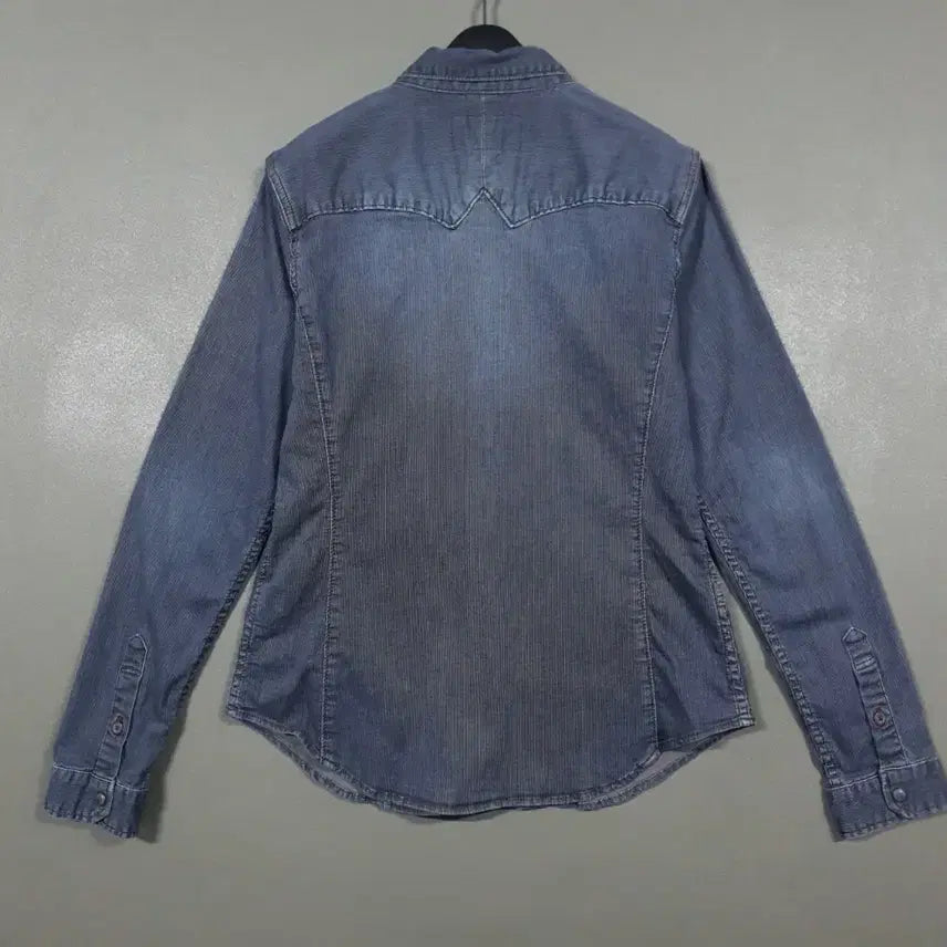 [BUNJANG] Buckaroo Nano Check Western Shirt Indigo / M) 버커루 워싱 투포켓 빈티지 나노 체크 웨스턴 셔츠 남방 인디고