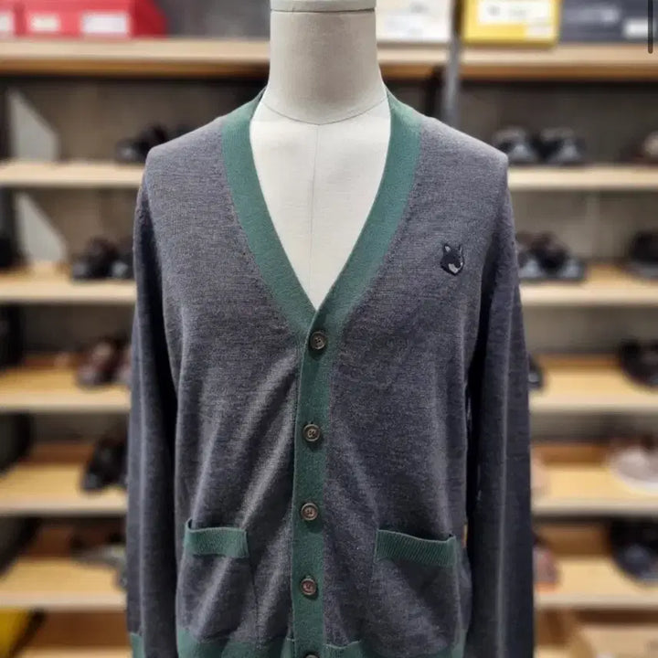 [BUNJANG] Maison Kitsune Bold Fox Head Patch Cardigan / 새상품 메종키츠네 가디건 볼드 폭스헤드 패치 M