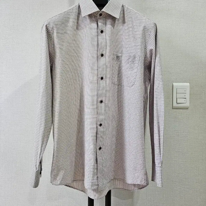 [BUNJANG] Daks Gingham Check Long Sleeve Shirt / 닥스 남성 이지케어 깅엄 체크 긴팔 셔츠 100/L