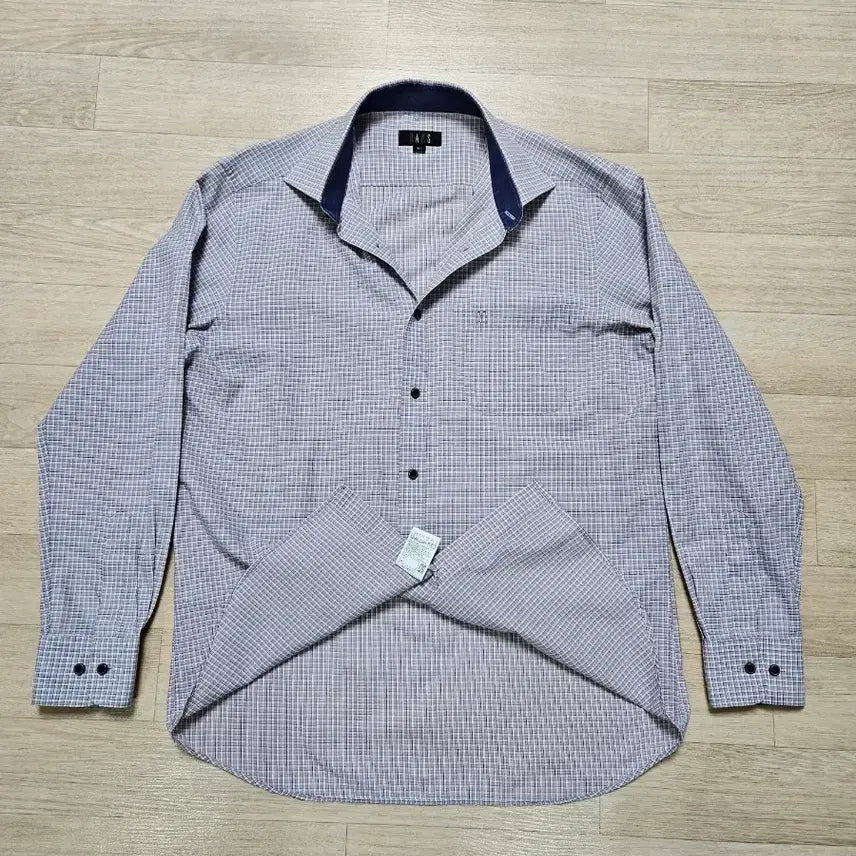[BUNJANG] Daks Gingham Check Long Sleeve Shirt / 닥스 남성 이지케어 깅엄 체크 긴팔 셔츠 100/L
