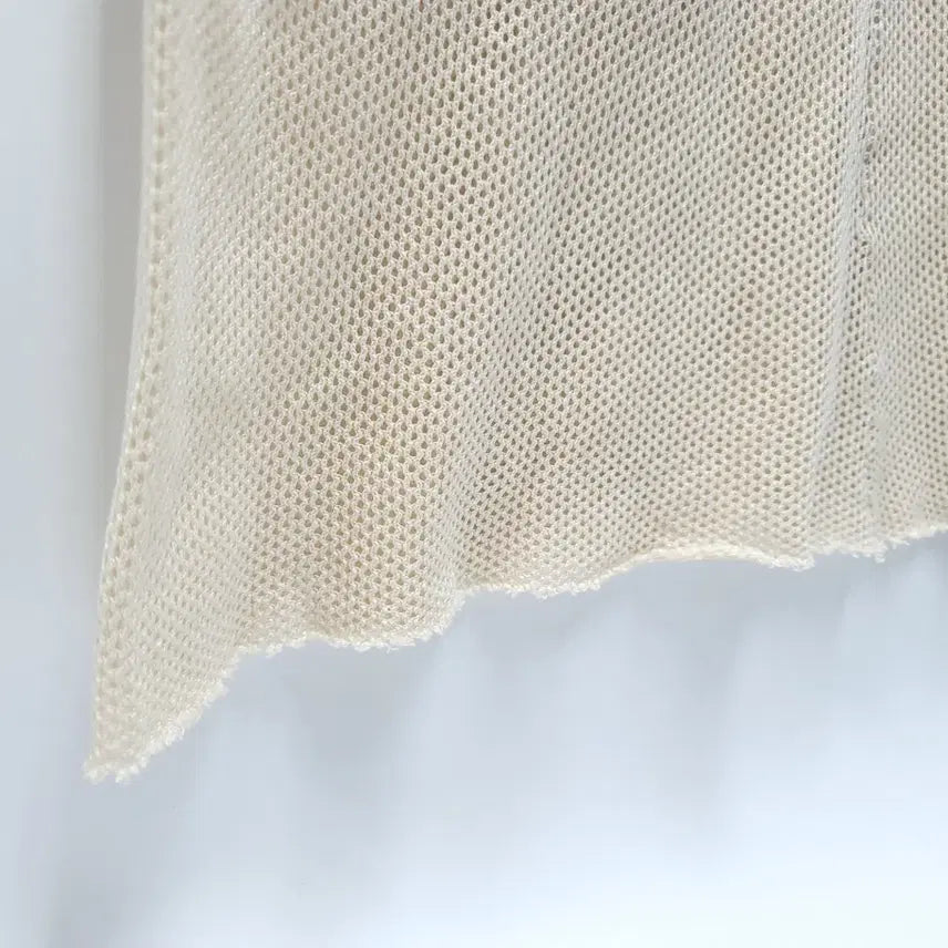[BUNJANG] ZUCCA Cotton Mesh Fringe Mini Dress Tunic / ZUCCA 주카 코튼메쉬 프린지 미니원피스 시스루원피스 튜닉 C247