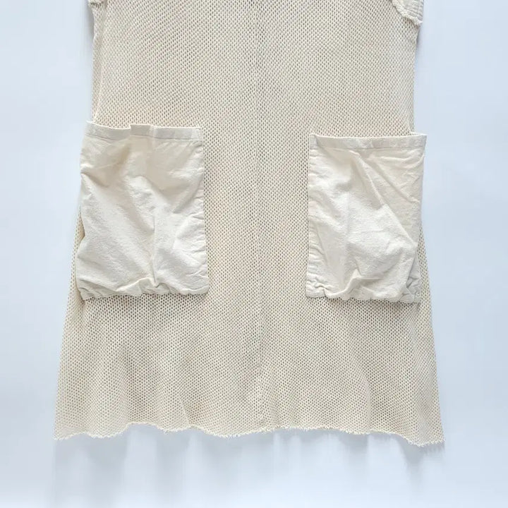 [BUNJANG] ZUCCA Cotton Mesh Fringe Mini Dress Tunic / ZUCCA 주카 코튼메쉬 프린지 미니원피스 시스루원피스 튜닉 C247