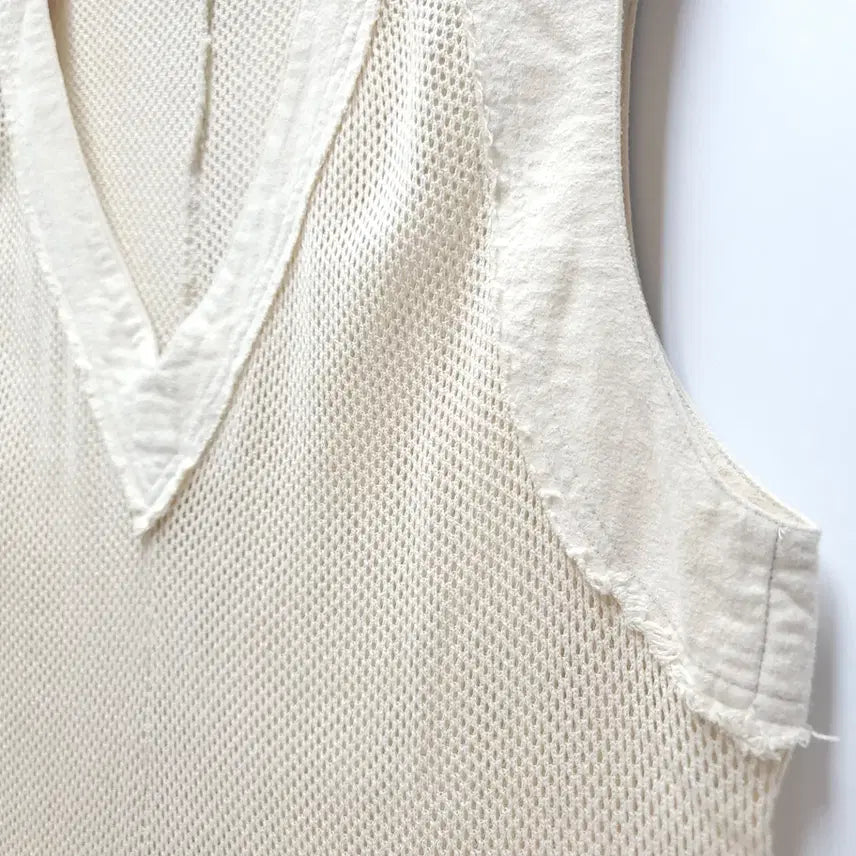 [BUNJANG] ZUCCA Cotton Mesh Fringe Mini Dress Tunic / ZUCCA 주카 코튼메쉬 프린지 미니원피스 시스루원피스 튜닉 C247