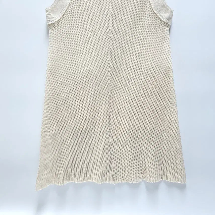 [BUNJANG] ZUCCA Cotton Mesh Fringe Mini Dress Tunic / ZUCCA 주카 코튼메쉬 프린지 미니원피스 시스루원피스 튜닉 C247