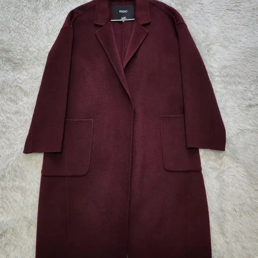 [BUNJANG] Studio Rap Burgundy Long Coat M / 스튜디오 랩 버건디 롱 코트 M