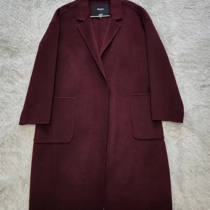 [BUNJANG] Studio Rap Burgundy Long Coat M / 스튜디오 랩 버건디 롱 코트 M