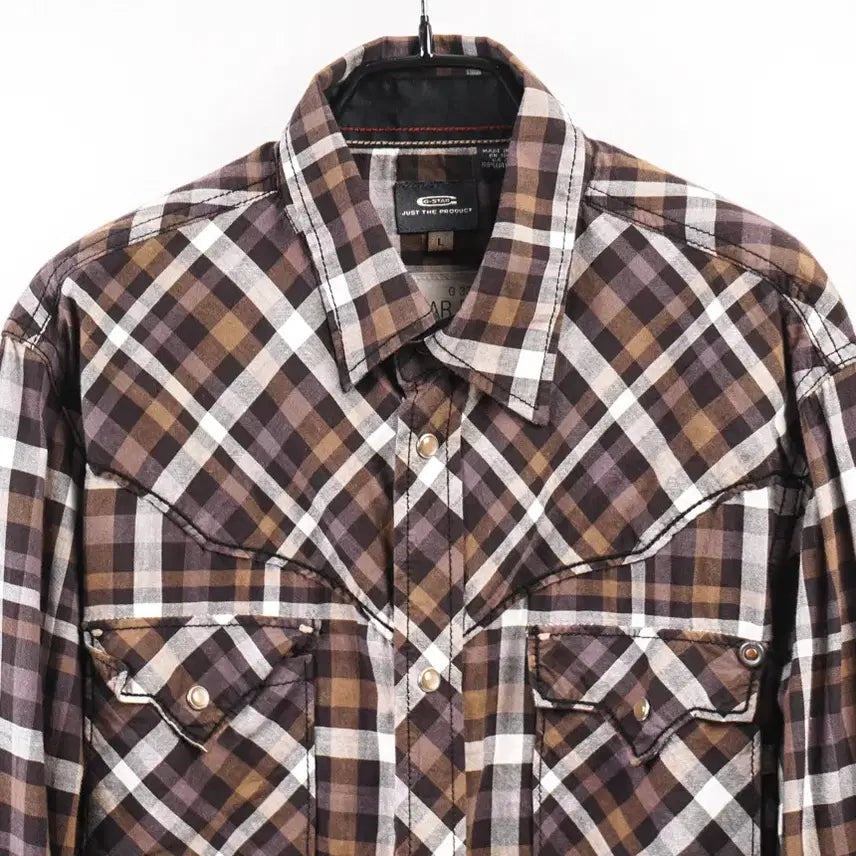 [BUNJANG] G-STAR RAW C255 Check Western Shirt / G-STAR RAW 지스타로우 스냅 체크남방 웨스턴셔츠 워크셔츠 C255