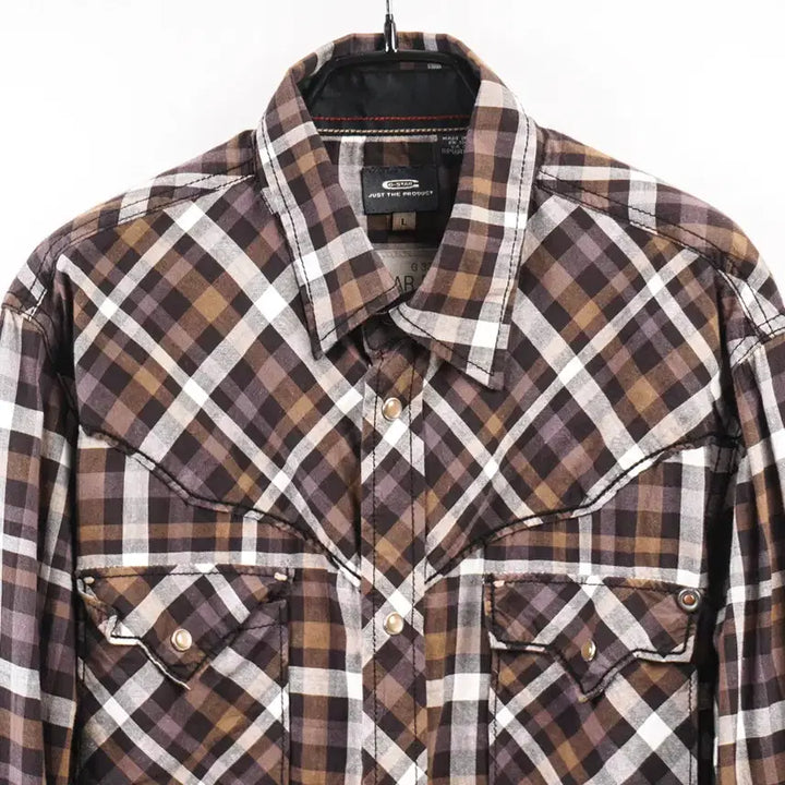 [BUNJANG] G-STAR RAW C255 Check Western Shirt / G-STAR RAW 지스타로우 스냅 체크남방 웨스턴셔츠 워크셔츠 C255
