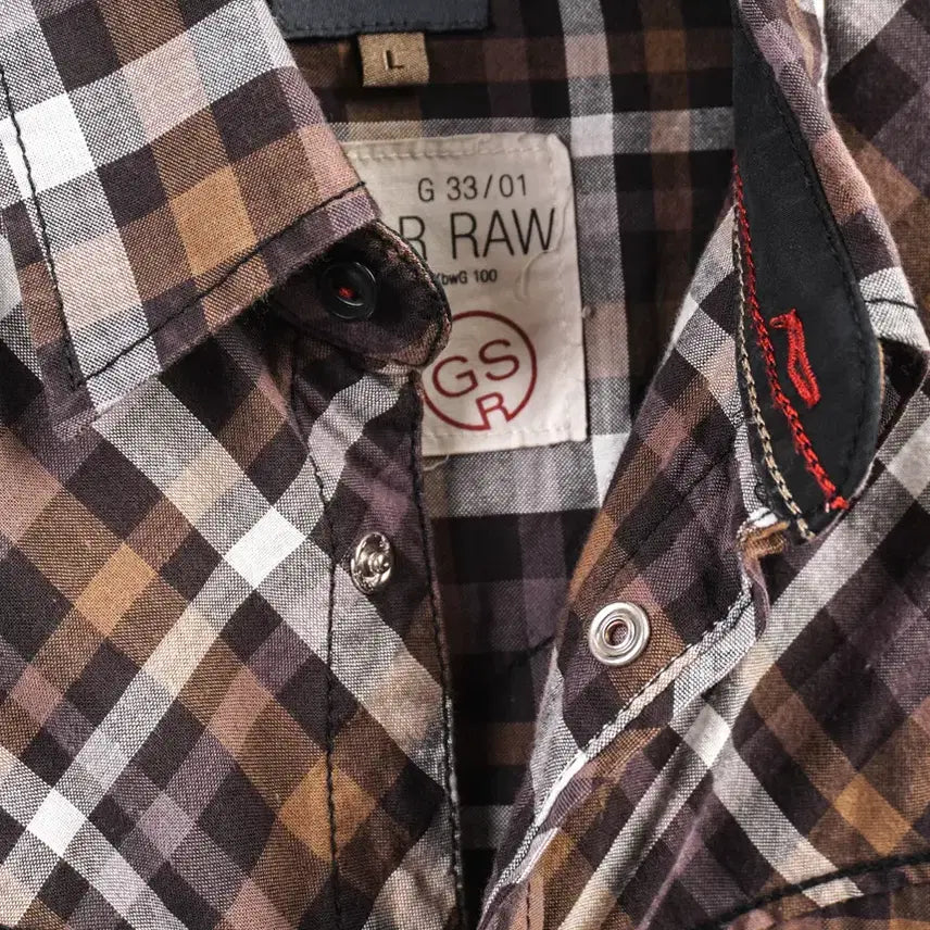 [BUNJANG] G-STAR RAW C255 Check Western Shirt / G-STAR RAW 지스타로우 스냅 체크남방 웨스턴셔츠 워크셔츠 C255