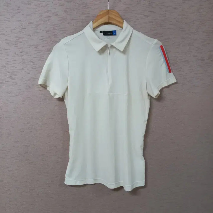 [BUNJANG] J.Lindeberg Ivory Half-Zip T-Shirt / B3-20/제이린드버그 아이보리 반집업 티셔츠