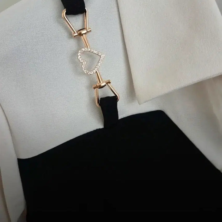 [BUNJANG] Black Long Layered Shirt Dress / 블랙 롱 원피스 셔츠 레이어드 세트