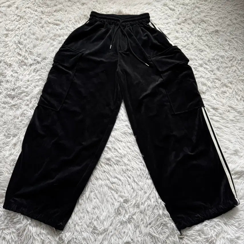 [BUNJANG] CHALK Japanese Vintage Velvet Wide Cargo Pants / CHALK 일본빈티지 벨벳 와이드 카고팬츠 보세 와이드팬츠 free 28