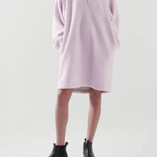 [BUNJANG] COS Teddy Tunic Pleated Half-Zip Dress Lavender / COS 코스 테디 튜닉 플리츠 반집업 원피스 라벤더