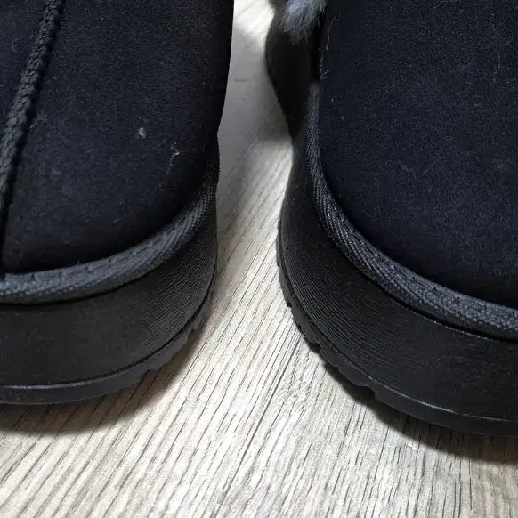 [BUNJANG] Black Platform Fur Lined Winter Slippers (235) / [새상품] 블랙 통굽 키높이 어그 슬리퍼(235)