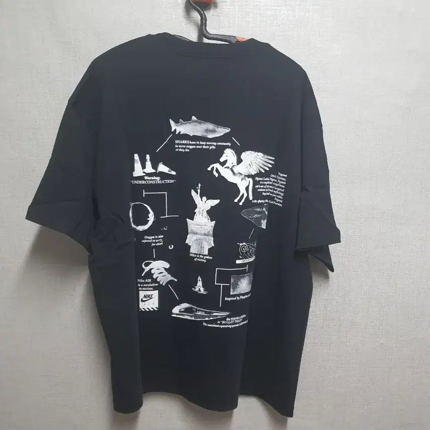 [SOLD OUT] 나이키 블랙 페가수스 티셔츠m오버핏105-110