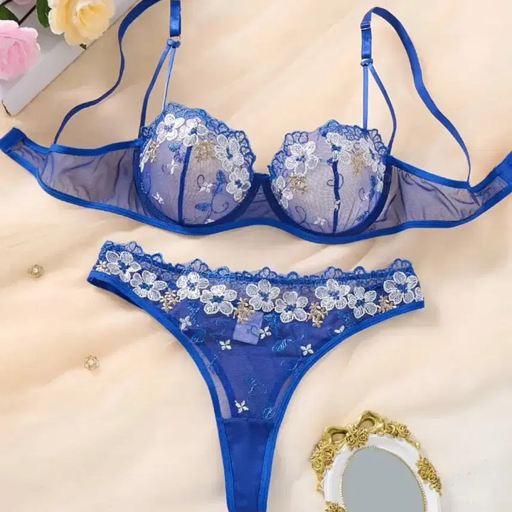 [BUNJANG] Secret Royal Blue Lingerie Set / 시크릿 로얄 블루 속옷세트
