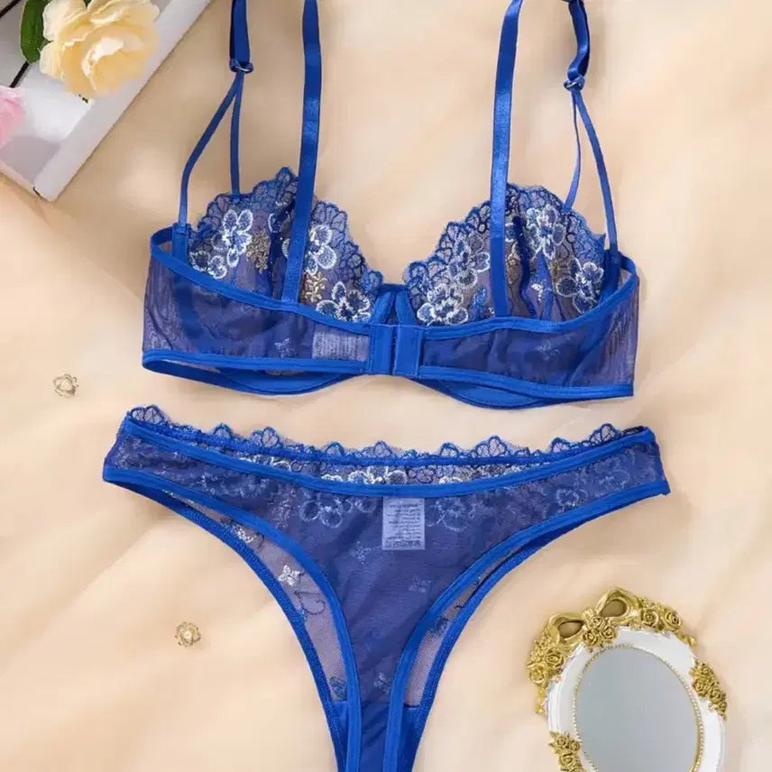 [BUNJANG] Secret Royal Blue Lingerie Set / 시크릿 로얄 블루 속옷세트