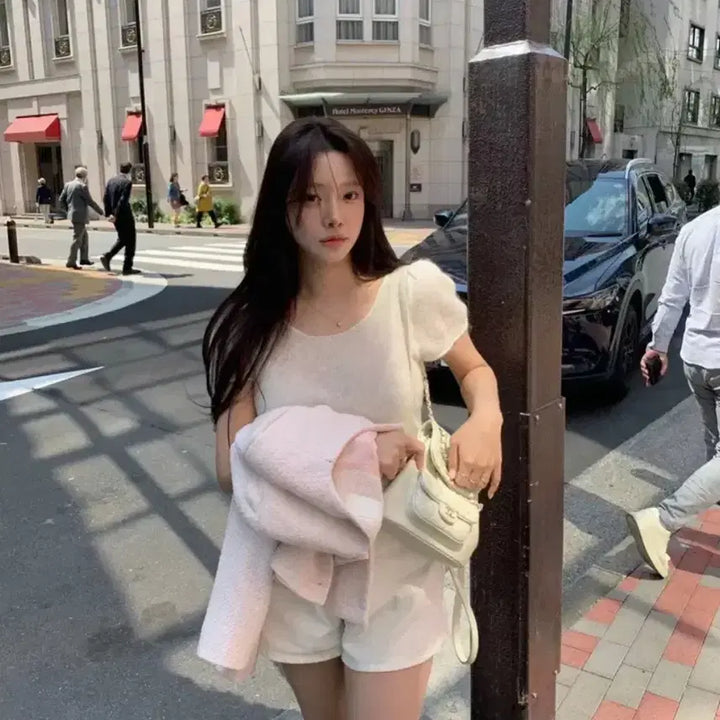 [BUNJANG] Leeds May Puff Knit Top / leeds 샵리즈 메이 퍼프 니트