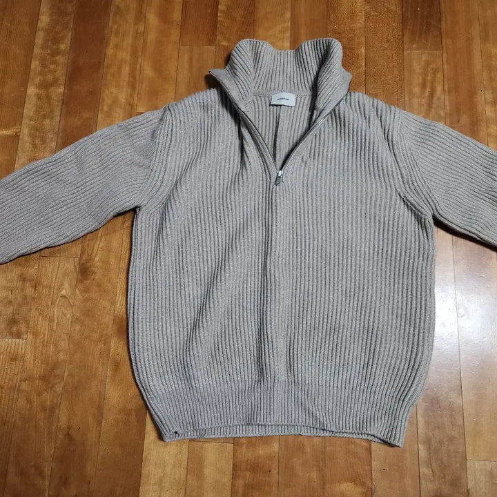[BUNJANG] In The Row Half Zip-up Knit Sweater / 인더로우 하프 집업 니트 샌드 멜란지 2사이즈