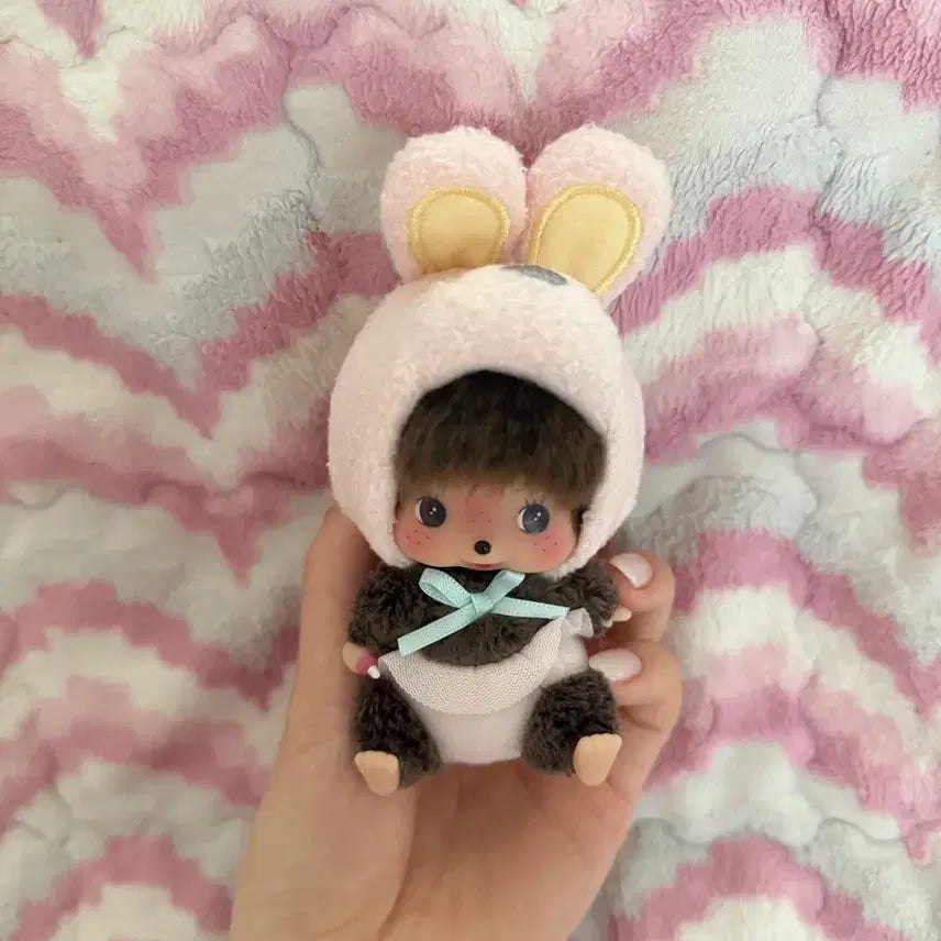 [BUNJANG] Monchhichi Rabbit Pink Key Chain / 새상품] 몬치치 래빗 키체인 핑크