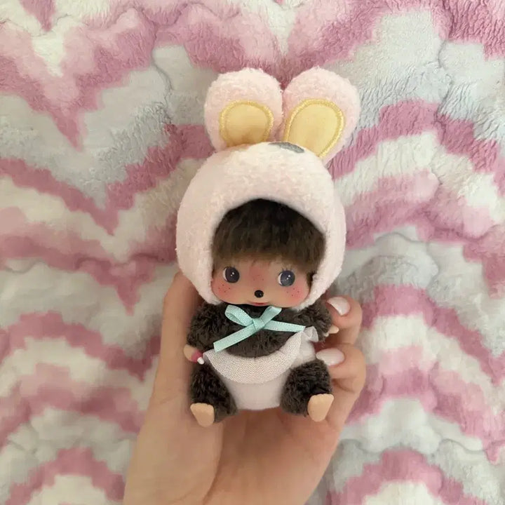 [BUNJANG] Monchhichi Rabbit Pink Key Chain / 새상품] 몬치치 래빗 키체인 핑크