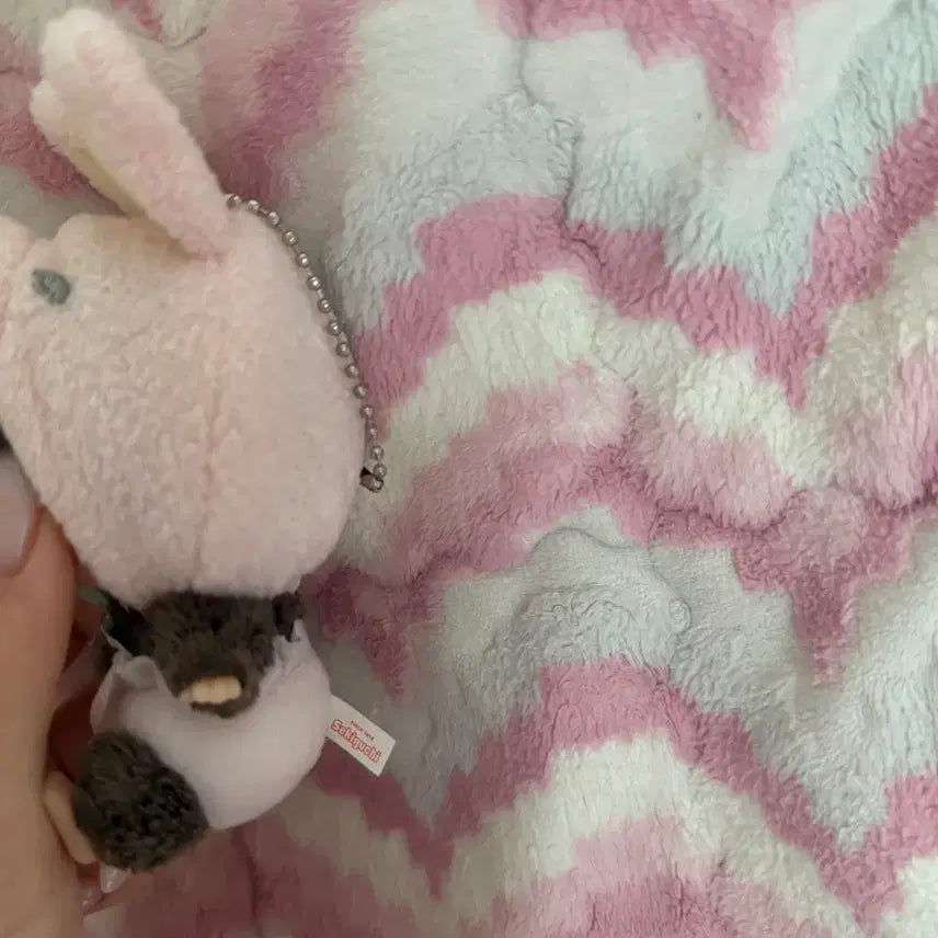 [BUNJANG] Monchhichi Rabbit Pink Key Chain / 새상품] 몬치치 래빗 키체인 핑크