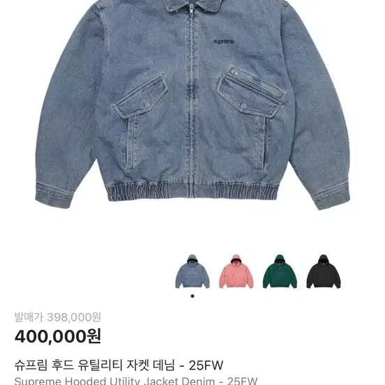 [BUNJANG] Supreme Denim Utility Hooded Jacket / 슈프림 후드 데님 유틸리티 자켓