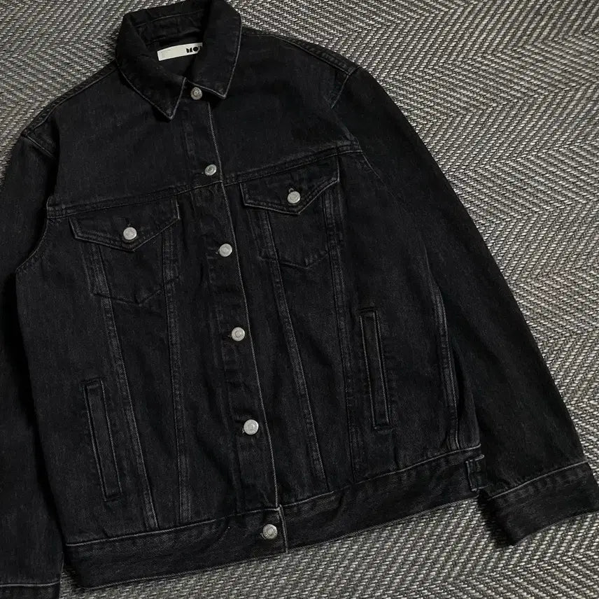 [BUNJANG] Vintage Black Denim Trucker Jacket / 빈티지 흑청 데님 트러커 자켓y 4806