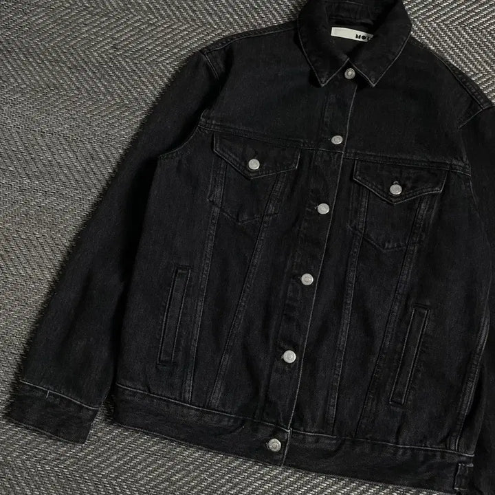 [BUNJANG] Vintage Black Denim Trucker Jacket / 빈티지 흑청 데님 트러커 자켓y 4806