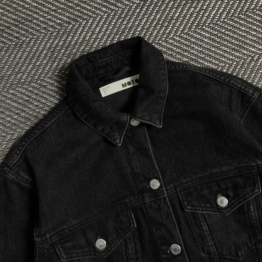 [BUNJANG] Vintage Black Denim Trucker Jacket / 빈티지 흑청 데님 트러커 자켓y 4806