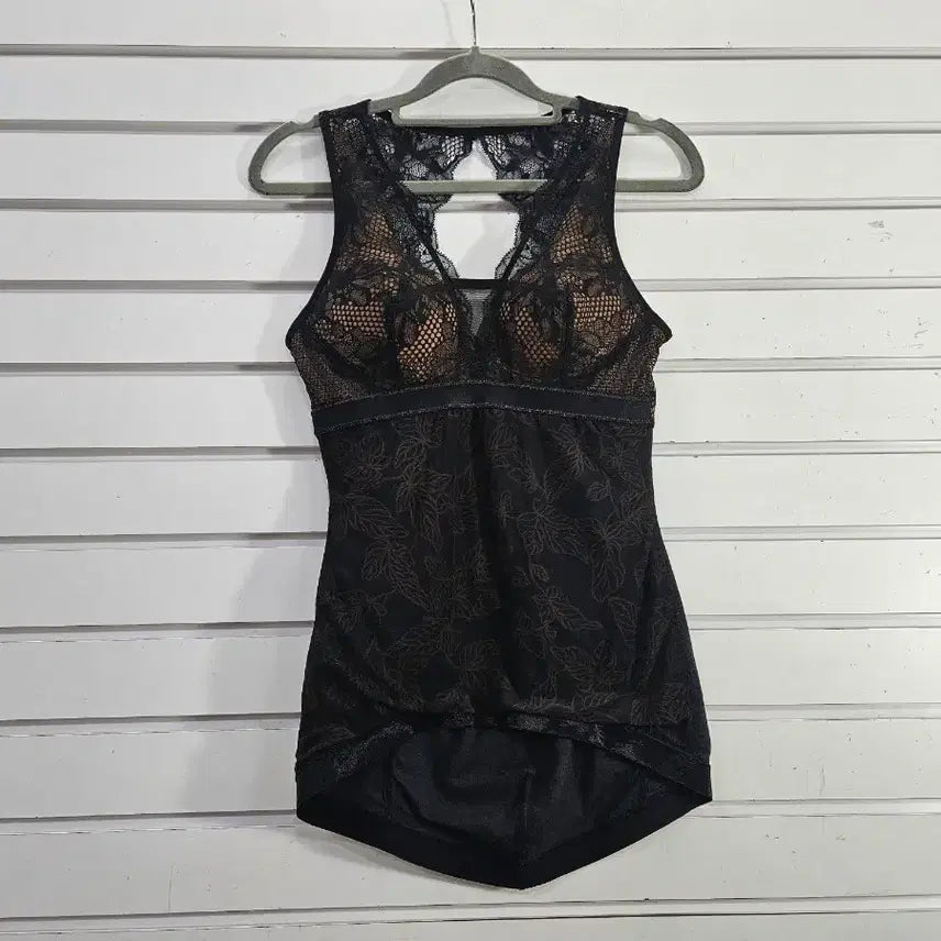 [BUNJANG] JMS Black and Brown Lace Bra Running Top / jms 블랙  브라운무늬 레이스포인트 브라런닝 80A/보물찾기천사