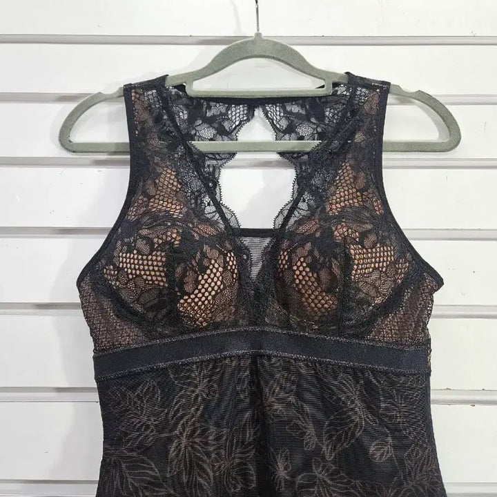 [BUNJANG] JMS Black and Brown Lace Bra Running Top / jms 블랙  브라운무늬 레이스포인트 브라런닝 80A/보물찾기천사