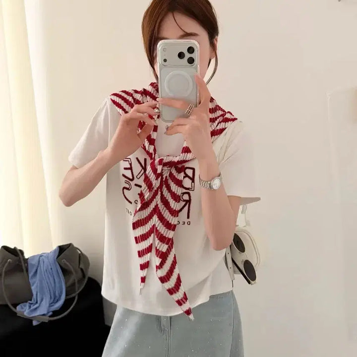 [BUNJANG] Unbranded Lace Scarf T-shirt / ㅇㅇ