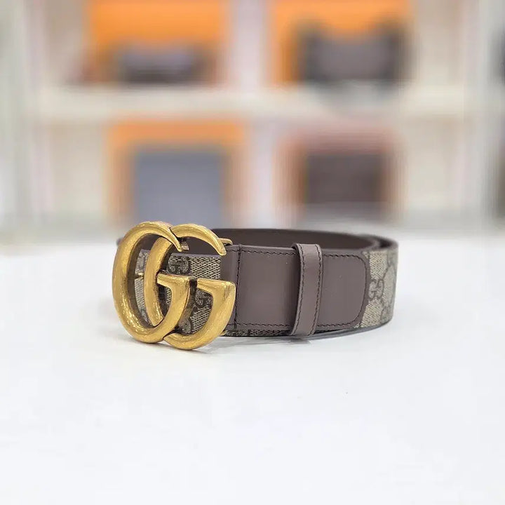 [BUNJANG] Gucci GG Marmont Double Buckle Belt / 구찌 gg 마몽 더블 금장 버클 벨트 새상품 400593