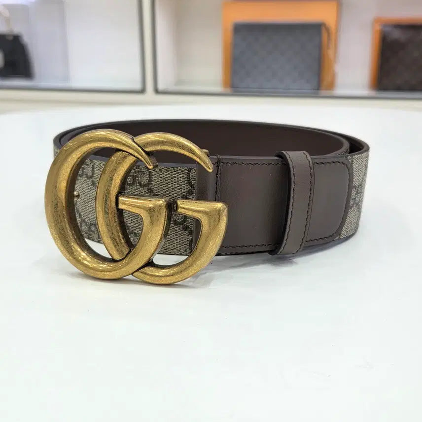 [BUNJANG] Gucci GG Marmont Double Buckle Belt / 구찌 gg 마몽 더블 금장 버클 벨트 새상품 400593
