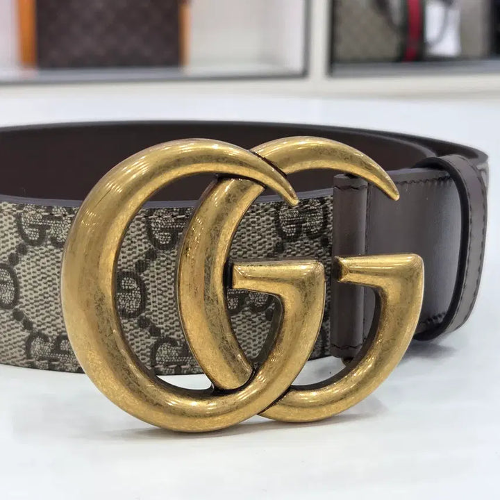 [BUNJANG] Gucci GG Marmont Double Buckle Belt / 구찌 gg 마몽 더블 금장 버클 벨트 새상품 400593