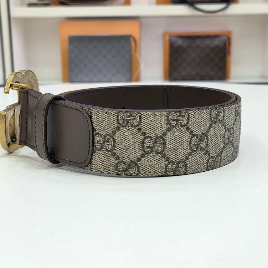 [BUNJANG] Gucci GG Marmont Double Buckle Belt / 구찌 gg 마몽 더블 금장 버클 벨트 새상품 400593