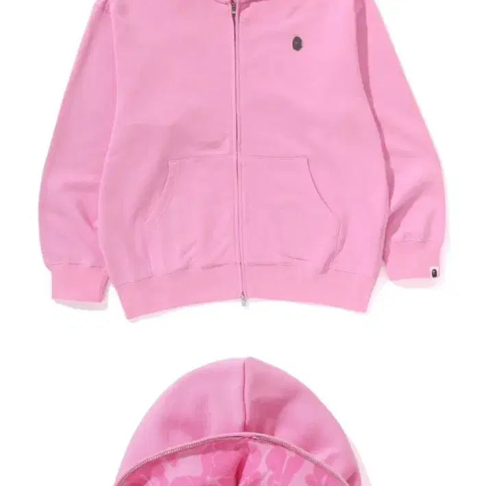 [SOLD OUT] 베이프 원포인트 릴렉스핏 풀집업후드 핑크