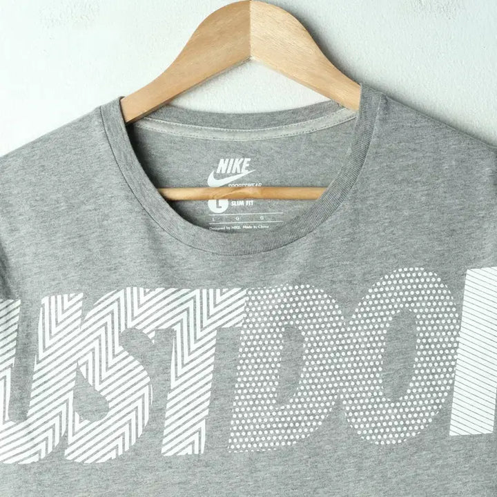 [BUNJANG] Nike Big Logo Gray T-shirt / (L-XL) 나이키 반팔 티셔츠 빅로고 그레이 올드스쿨-17B80