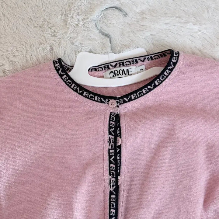 [BUNJANG] GROVE UNICE Crop Cardigan - Pink / 그로브 유니스 크롭 가디건 핑크