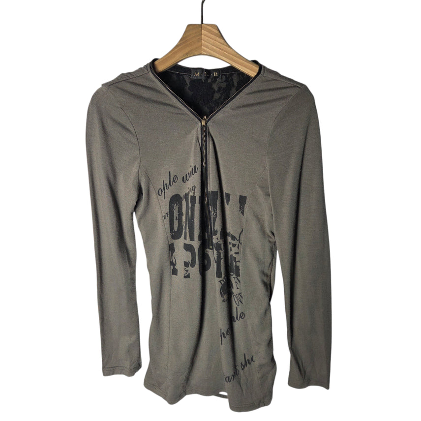 [BUNJANG] M.K.R Lace Backlit Zip-up Long Sleeve / [M.K.R] 엠케이알 레이스 백슬릿 집업 롱슬리브
