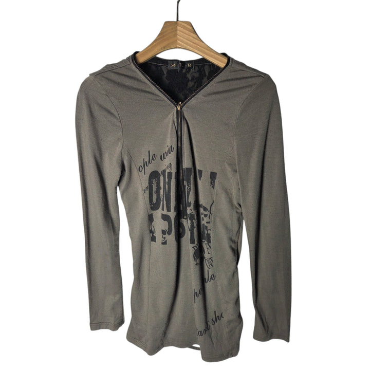 [BUNJANG] M.K.R Lace Backlit Zip-up Long Sleeve / [M.K.R] 엠케이알 레이스 백슬릿 집업 롱슬리브