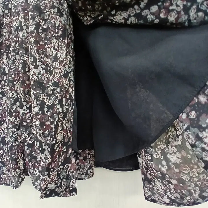 [BUNJANG] JONES NEWYORK Floral Long Chiffon Dress / JONES NEWYORK 플라워 롱 원피스 잔꽃무늬 쉬폰 원피스