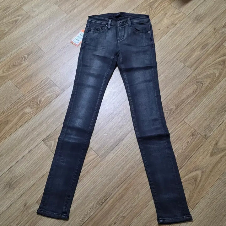 [BUNJANG] PLAC Black Gray Coated Skinny Jeans / PLAC 블랙그레이 데님 코팅 스키니진 24사이즈