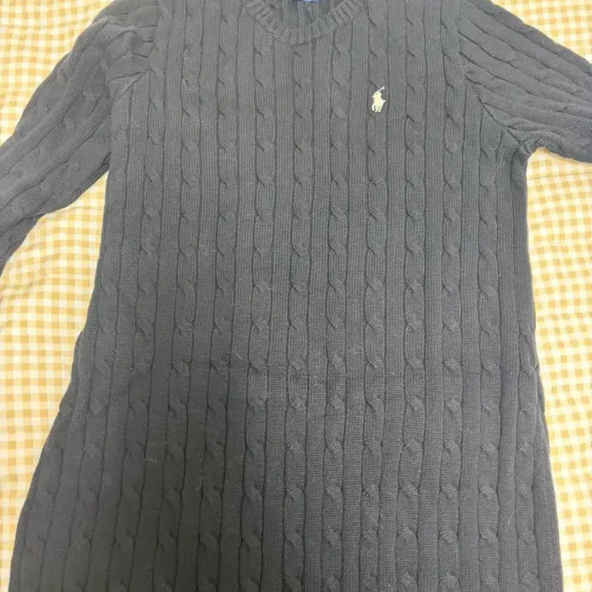 [BUNJANG] Polo Ralph Lauren Cable Knit Dress / 폴로 랄프로렌 블랙 케이블 니트 원피스 m 새상품